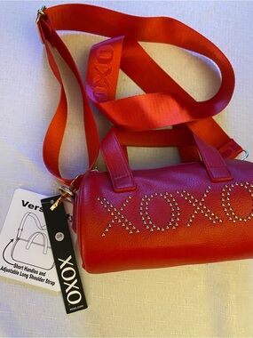 XOXO Red Studded Barrel Crossbody